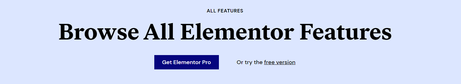 Elementor features